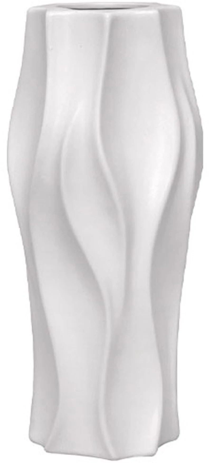 Βάζο Κυμματιστό 15-30891-80 16x37,8cm White Marhome Κεραμικό