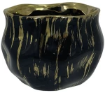 Κασπώ Πουγκί 06-20041 Φ12,5x11cm Black-Gold Marhome Τσιμέντο