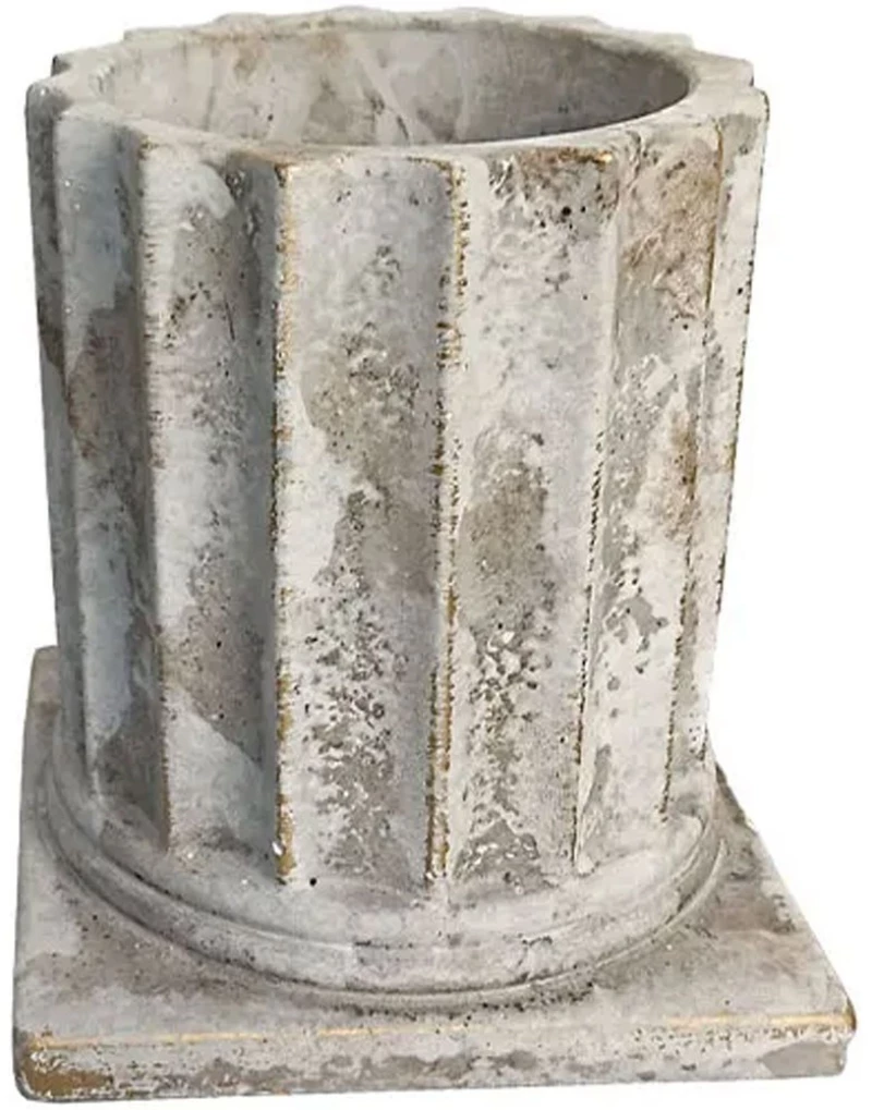 Κασπώ Κίονας 06-20740 Φ14x15cm White-Gold Marhome Τσιμέντο