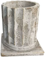 Κασπώ Κίονας 06-20740 Φ14x15cm White-Gold Marhome Τσιμέντο