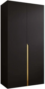 Ντουλάπα Δίφυλλη Mila I 163087639 100x52x202cm Black-Gold Δίφυλλη