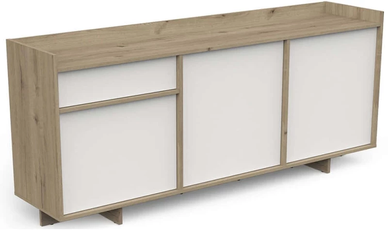 Μπουφές Kasia 162769229 157,4x35,9x82,3cm Oak-White Μοριοσανίδα