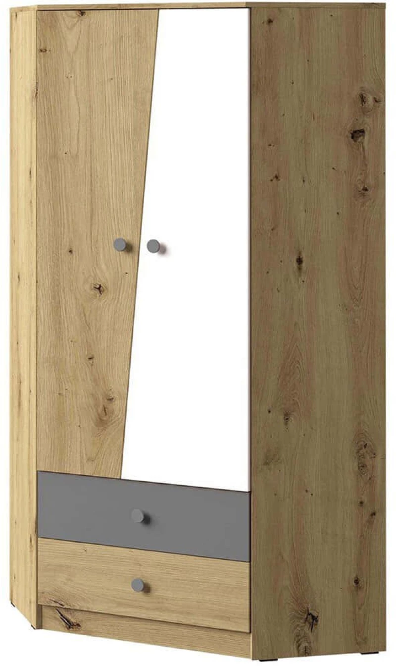 Ντουλάπα Δίφυλλη Γωνιακή Nero 162293019 87x87x191cm Natural-Multi Δίφυλλη