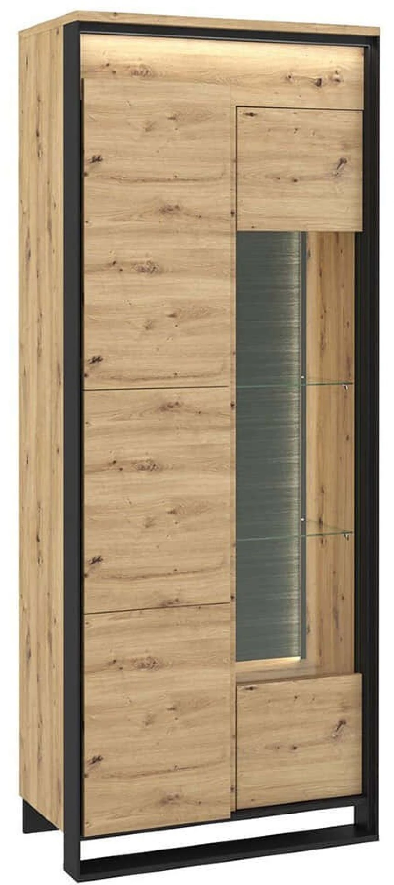 Βιτρίνα Με Φως Led Quant 162087609 76x41x195cm Natural-Black