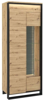 Βιτρίνα Με Φως Led Quant 162087609 76x41x195cm Natural-Black