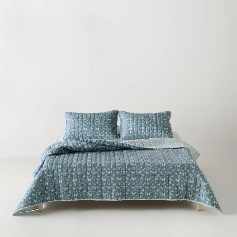 Κουβερλί Evanthia 22 (Σετ 3τμχ) Grey-White Kentia Υπέρδιπλo 220x240cm Microfiber-Hollowfiber
