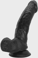 Louis Realistic Dildo with Suction Cup, Black, 20.4 cm