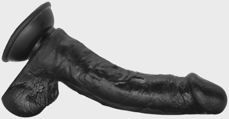 Louis Realistic Dildo with Suction Cup, Black, 20.4 cm