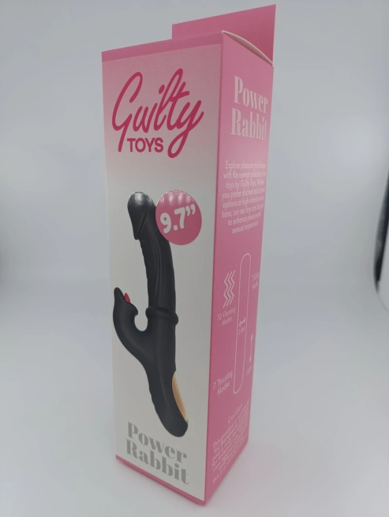 Power Rabbit Vibrator, Multiple Stimulating Functions, Silicone,