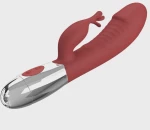 Rasmussen Bunny Vibrator, 30 Vibration Modes, Silicone, USB, Red
