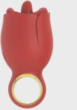 Red Silicone Lip & Tongue Vibrator, 8 Vibrating Modes, 8 Licking