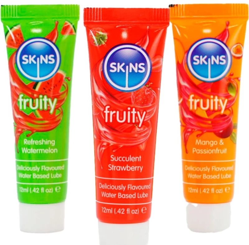SKINS - FRUITY LUBES KIT WATERMELON, STRAWBERRY & MANGO LUBRICANTS 3 x 12 ML