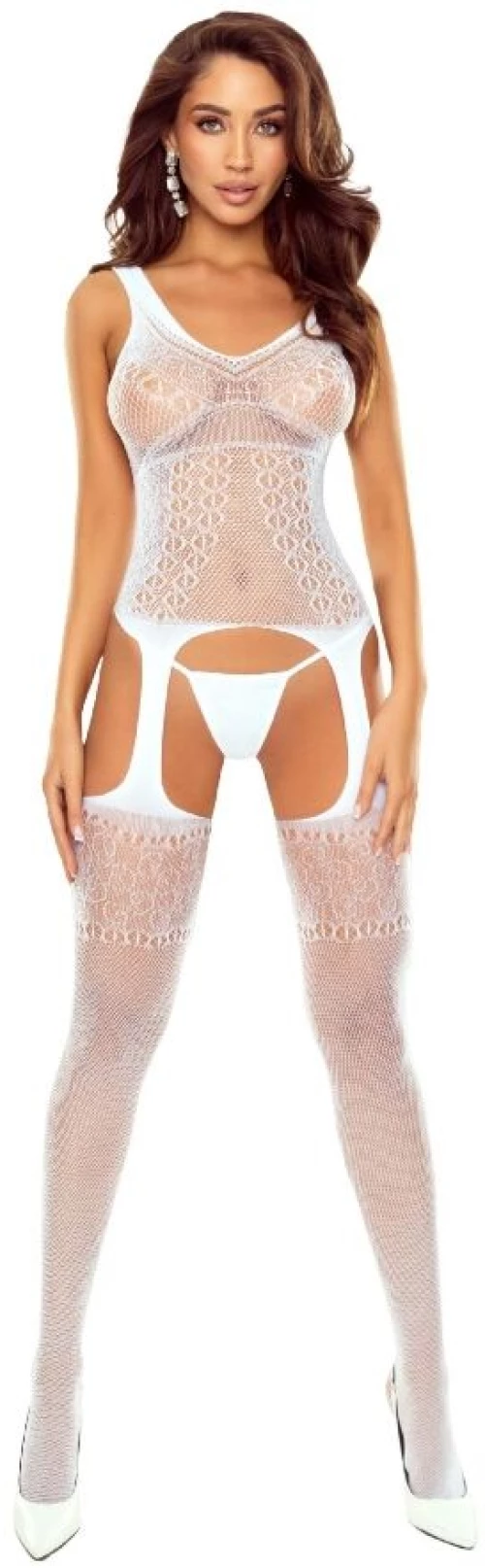 PASSION - BS122 WHITE OPEN BODYSTOCKING