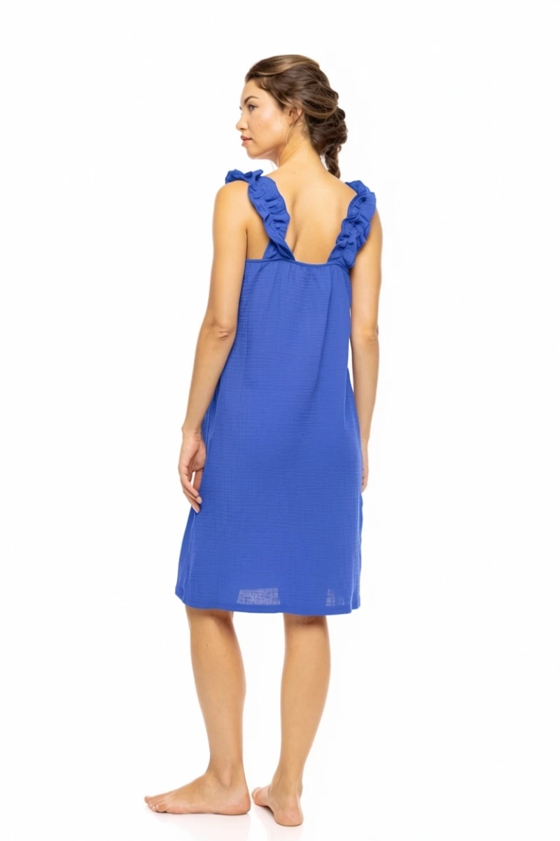 Γυναικείο Νυχτικό Pink Label - SUMMER NIGHTS - Indigo Blue - Cotton