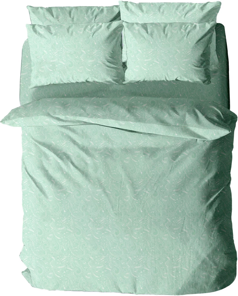 Σετ Σεντόνια Menta Εμπριμέ 440 Aqua Διπλό με λάστιχο (150x200 30)
