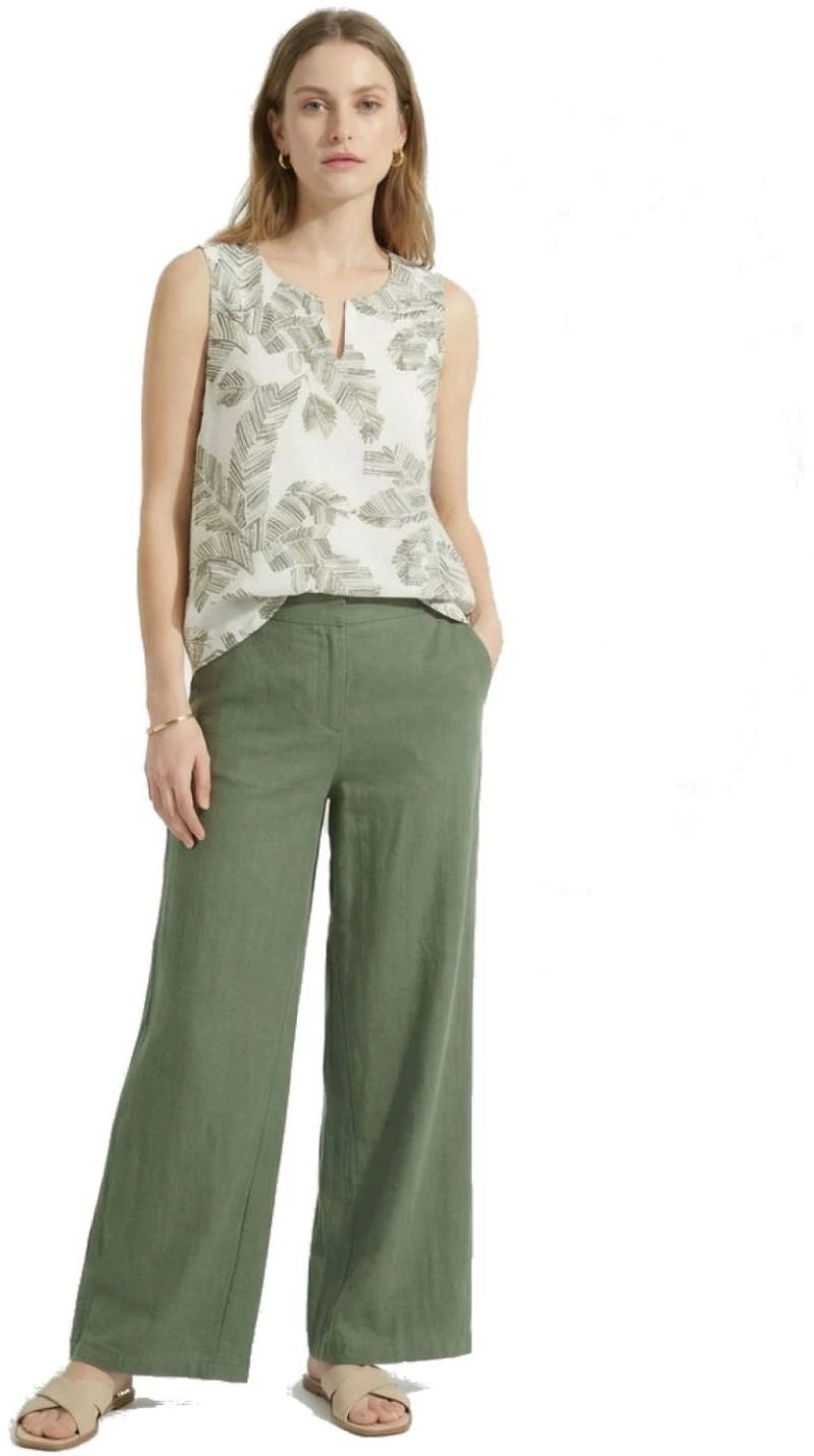 ANNA RAXEVSKY Γυναικεία χακί παντελόνα Linen-Look T26110 CHAKI