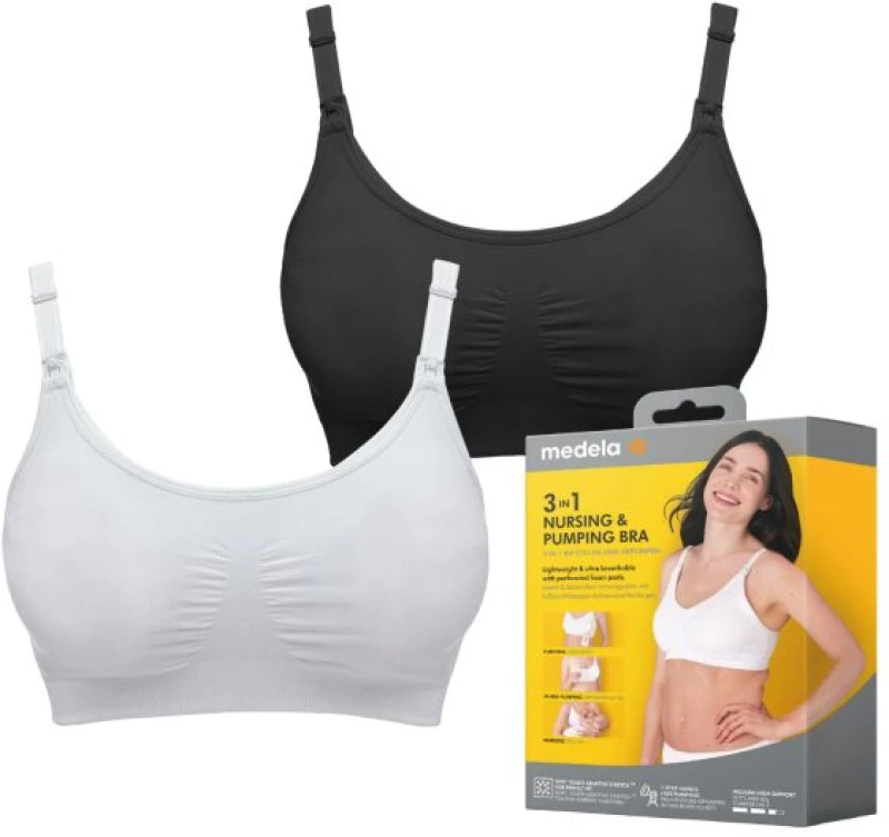 Medela Στηθόδεσμος Θηλασμού & Άντλησης 3in1 Nursing and Pumping Bra Μαύρο Large 101043830