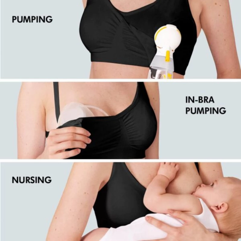 Medela Στηθόδεσμος Θηλασμού & Άντλησης 3in1 Nursing and Pumping Bra Μαύρο Large 101043830