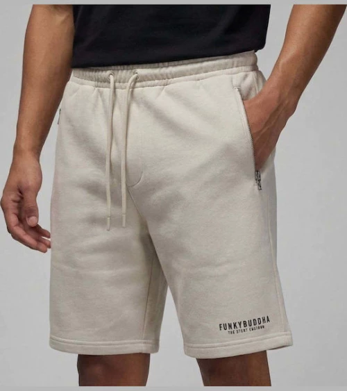 Funky Buddha Essential ανδρική αθλητική βερμούδα εκρού FBM013-050-03-Cloud Cream