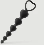 Πρωκτικές Χάντρες Σιλικόνης Anal Intruder Heart Shaped Silicone Anal Beads - Μαύρες