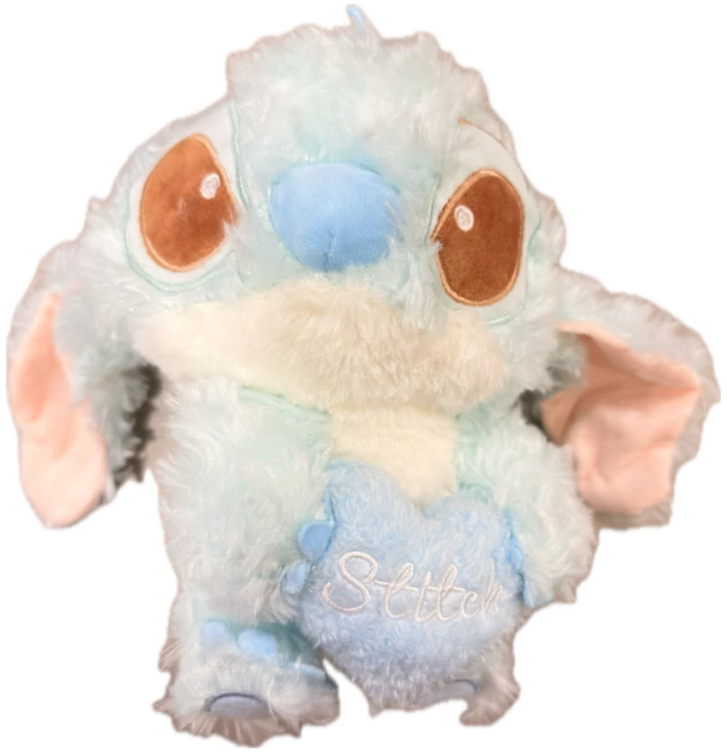 Λούτρινο Stitch Γαλάζιο με Καρδιά Χνουδωτό