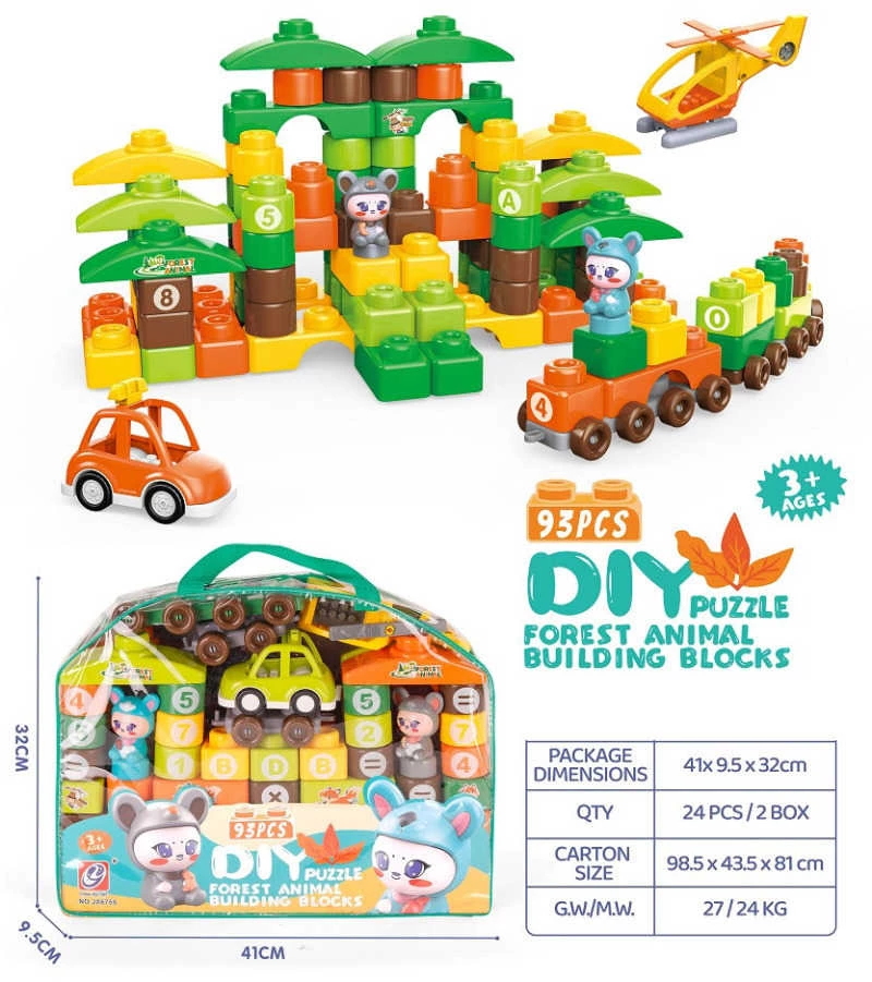 Σετ κατασκευών DIY με τουβλάκια - Forest Animals - 93pcs - JX6755 - 233047