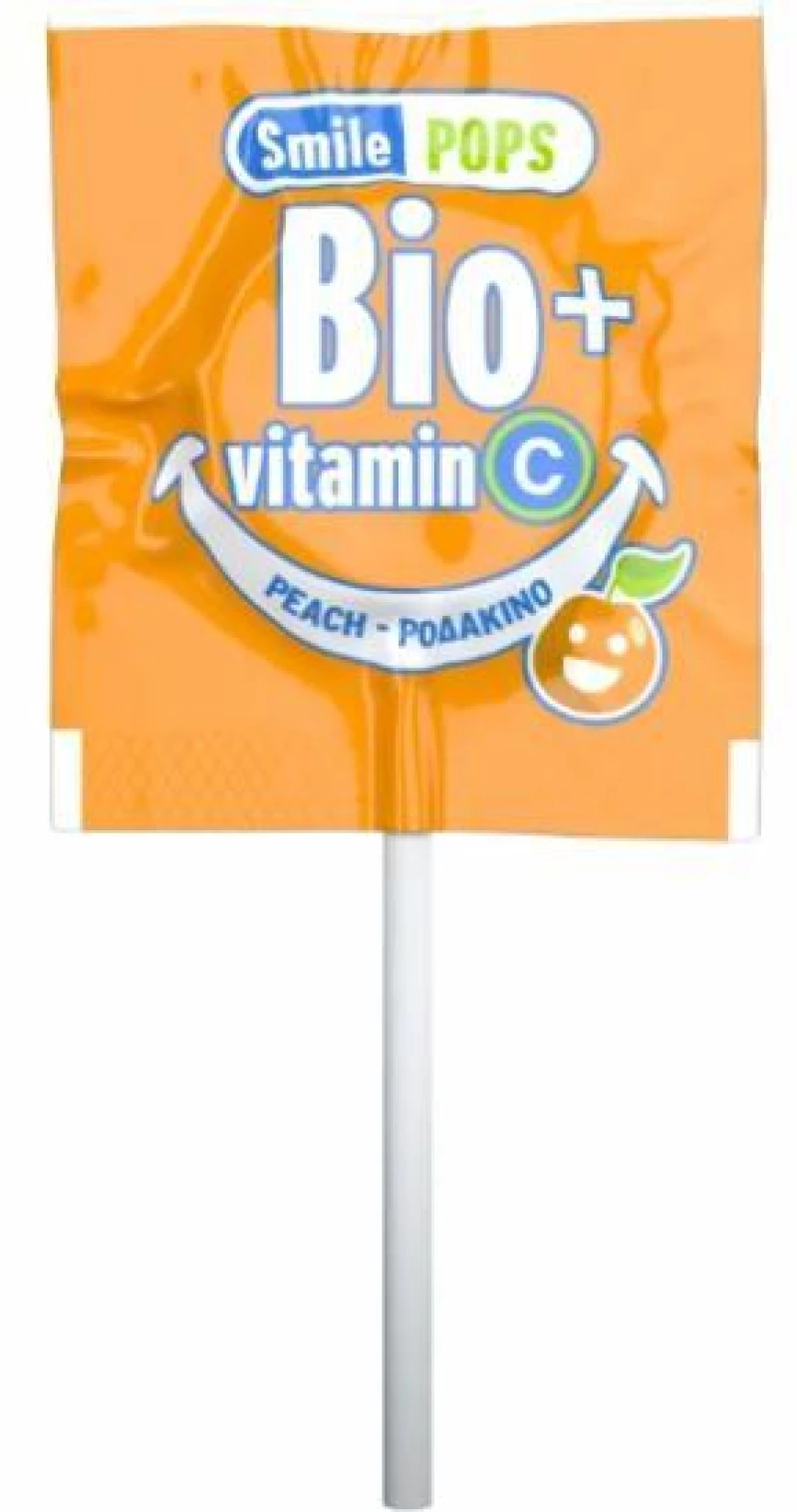 SMILE POPS Bio Γλειφιτζούρι Με Βιταμίνη C Σε Διάφορες Γεύσεις - Ροδάκινο