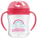DR. BROWN'S Soft Spout Transition Cup Κύπελλο Εκμάθησης Με Μαλακό Στόμιο, Καπάκι & Λαβές 180ml 6+ Μηνών