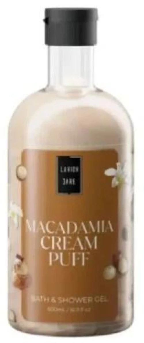 LAVISH CARE Shower Gel Macadamia Cream Puff Αφρόλουτρο Ενυδάτωσης & Θρέψης Με Άρωμα Καραμελωμένης Βανίλιας & Macadamia 500ml