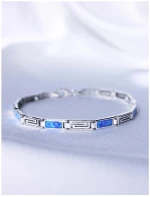 Βραχιόλι Γυναικείο Ασήμι 925 Οπάλ 20 cm 8,6 gr. 527392-Μπλε
