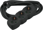 Technik Πολύπριζο 3 Θέσεων με Καλώδιο Χαλκού 1.5 mm² 16A Μαύρο 3m