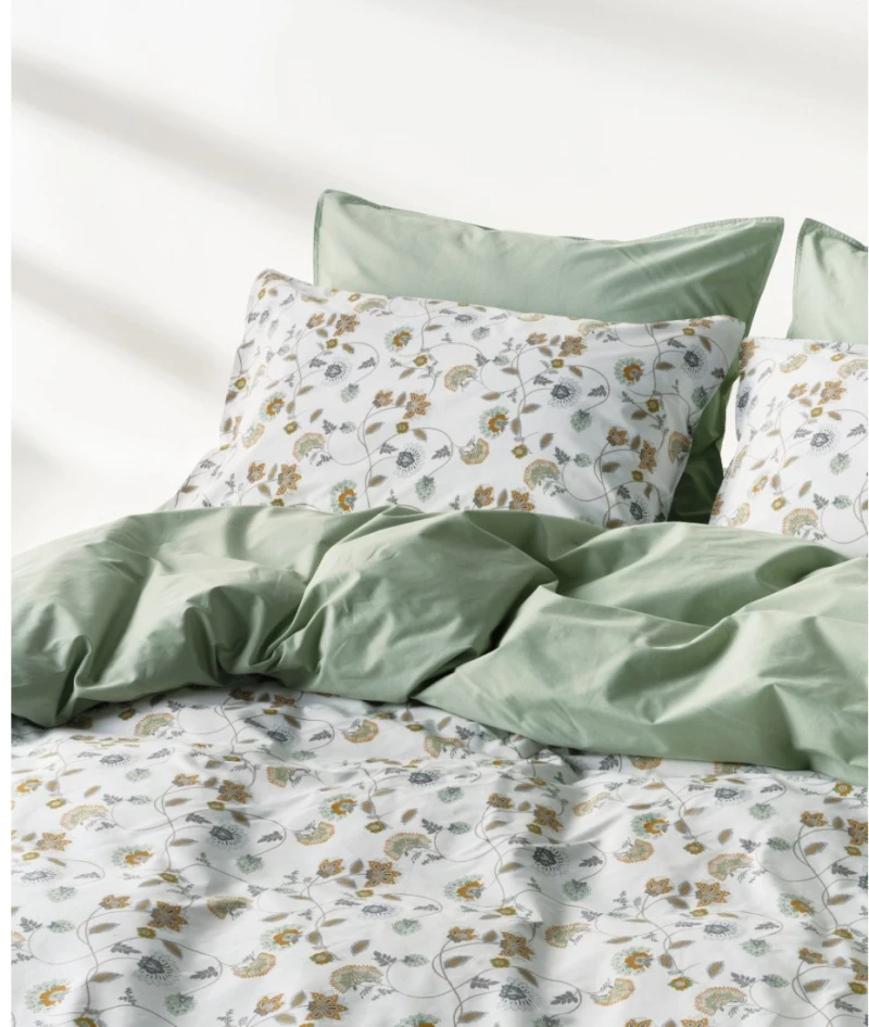 Κουβερλί Υπέρδιπλο Kentia Ifigenia White-Green-Mustard 230x250
