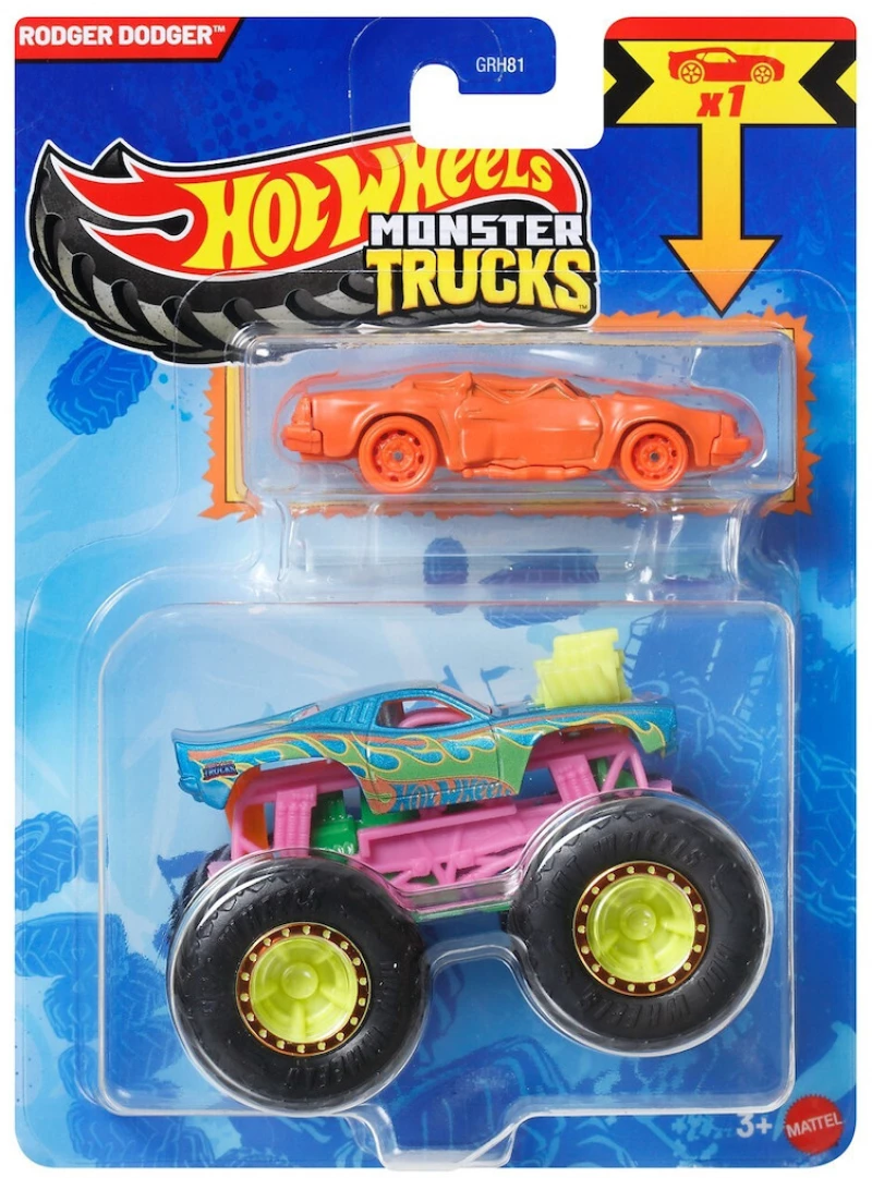 HOT WHEELS: MONSTER TRUCKS - RODGER DODGER 2-PACK JJT65- GRH81 JJT65