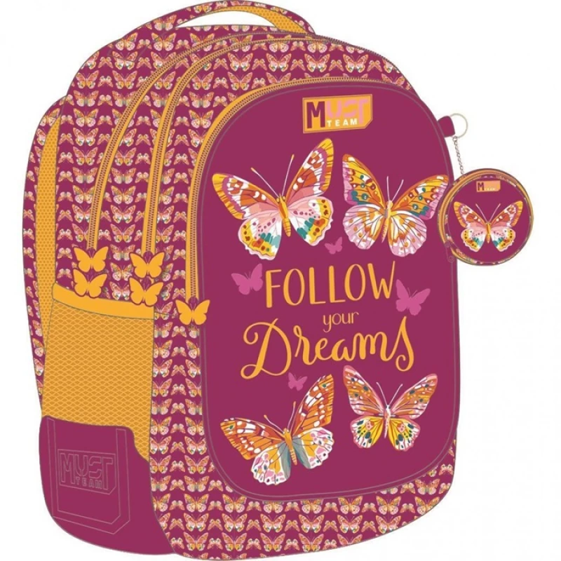 MUST ΤΣΑΝΤΑ ΔΗΜΟΤΙΚΟΥ 3 ΘΕΣΕΩΝ BUTTERFLY FOLLOW YOUR DREAMS 587216