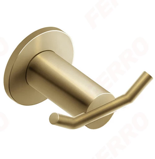 Άγκιστρο Μπάνιου Διπλό Ferro Ciriculus Brushed Gold PVD (ASM06BG)