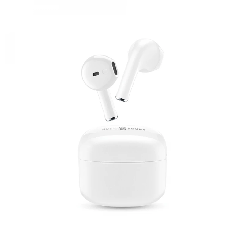 Cellular Line 454714 Swag Earbud Bluetooth Handsfree Ακουστικά με Θήκη Φόρτισης Λευκά