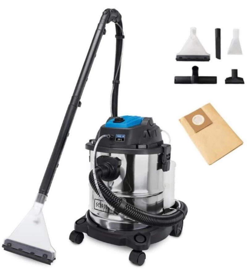 Σκούπα Υγρών / Στερεών 1600W Με Ανοξείδωτο Κάδο 20lt Scheppach