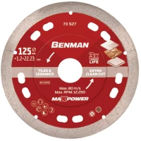 Διαμαντόδισκος Πλακιδίων Maxpower Extra Clean Cut 115x1,2mm Benman 73926