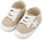 Babywalker Υφασμάτινο Δετό Sneaker  MI1135 Μπεζ Λευκό
