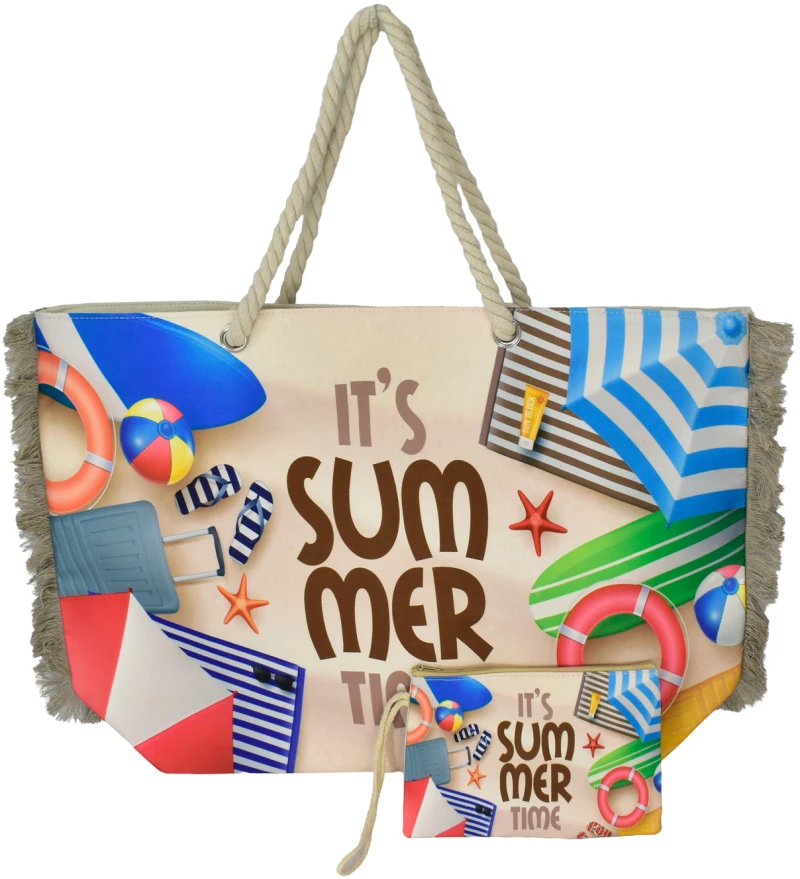BRUNO τσάντα θαλάσσης με νεσεσέρ SOL-BAY BRN-0299, 58x40cm