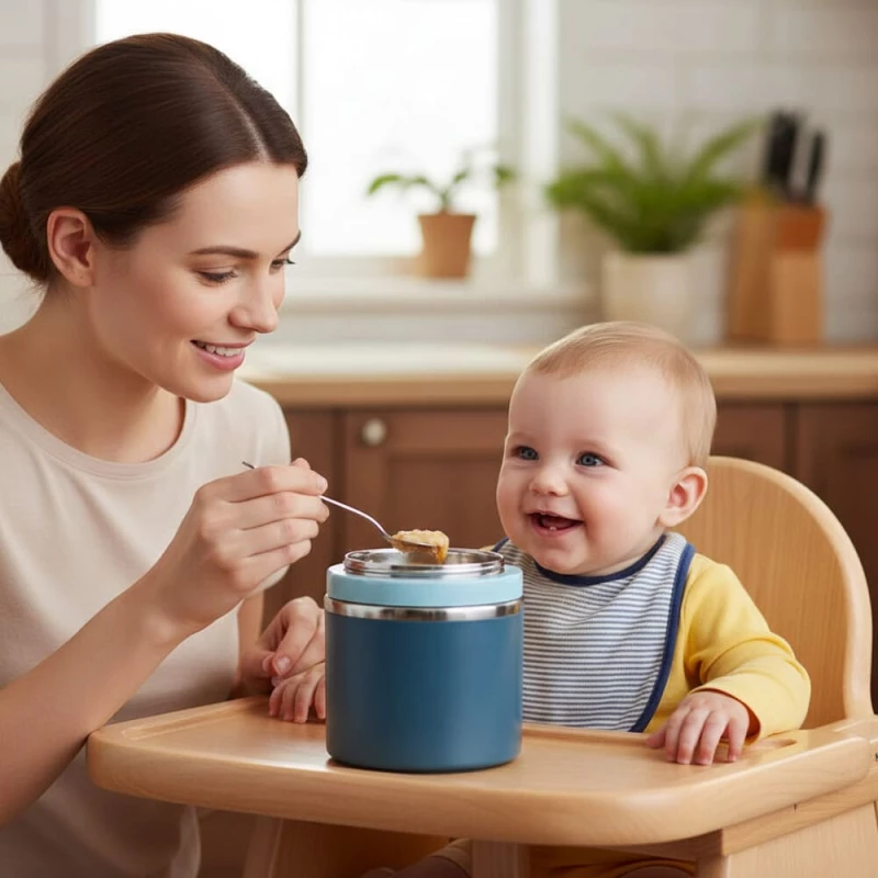 Navy Blue , Φαγητοδοχείο από Ανοξείδωτο Ατσάλι 630ml.- Queen Mother