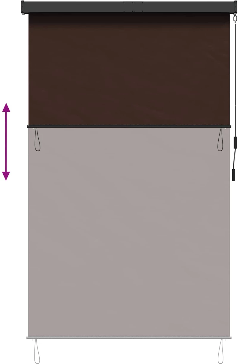 vidaXL Ρόλερ Καφέ 180 x 250 cm Ύφασμα και Αλουμίνιο