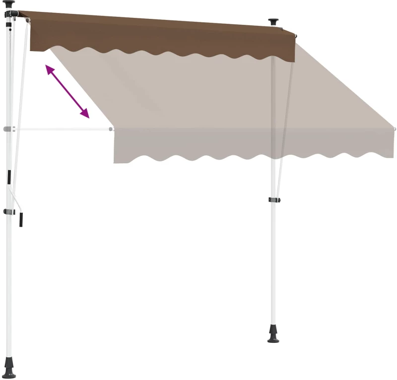 vidaXL Χειροκίνητη Ανακλινόμενη Σκίαση Taupe 300 cm