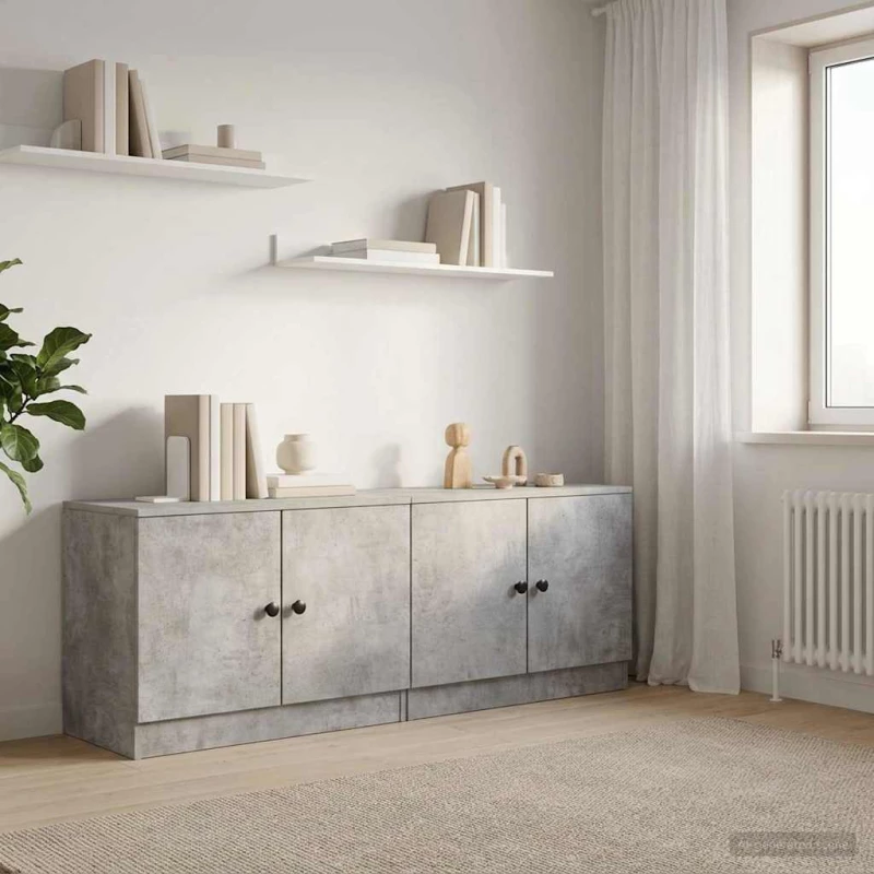 vidaXL Ντουλάπι κρεβατιού 2 pcs Γκρι Σκυροδέματος 66 x 35 x 48 εκ.