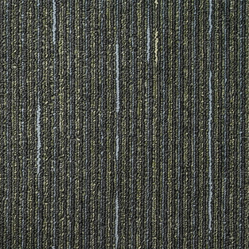 vidaXL Πλακάκι Χαλιού Ριγέ Ανοιχτό Πράσινο 50 x 50 cm 4 pcs