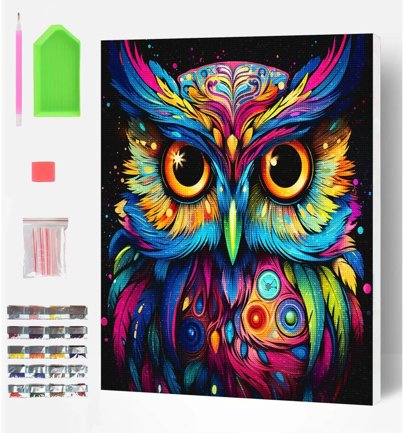 Splat Planet Σετ Diamond Painting "Owl" σε Καμβά με Τελάρο 30x40cm