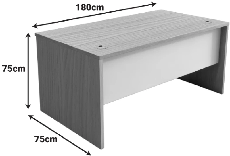 Γραφείο εργασίας Armadi pakoworld sonoma-λευκό 180x75x75εκ