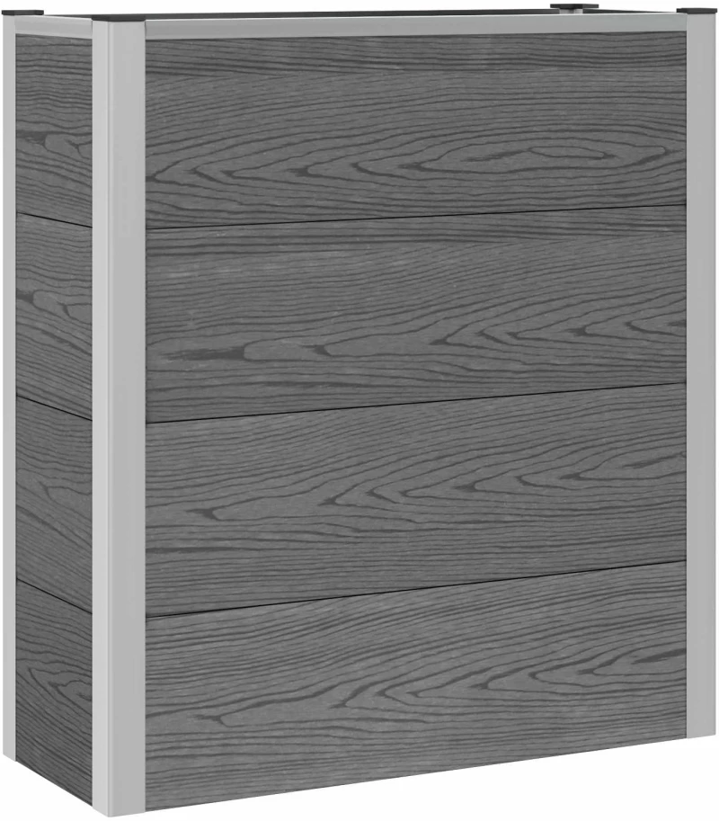 vidaXL Υπερυψωμένη Ζαρντινιέρα Γκρι 75 x 30 x 22 εκ WPC και Αλουμίνιο