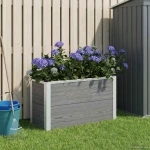 vidaXL Υπερυψωμένη Ζαρντινιέρα Γκρι 75 x 30 x 22 εκ WPC και Αλουμίνιο
