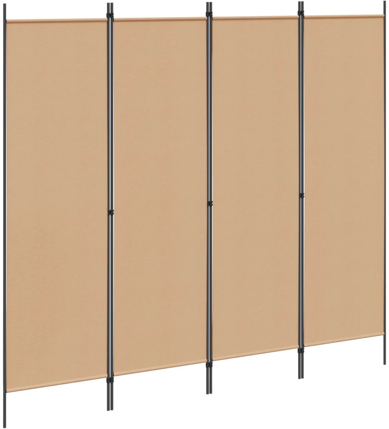 vidaXL 4-Πίνακας Διαχωριστικός Μπεζ 200 x 180 cm Ύφασμα